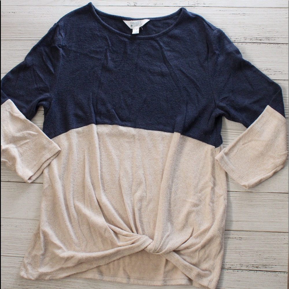 Scoop Neck Tie-Waisted Sweater